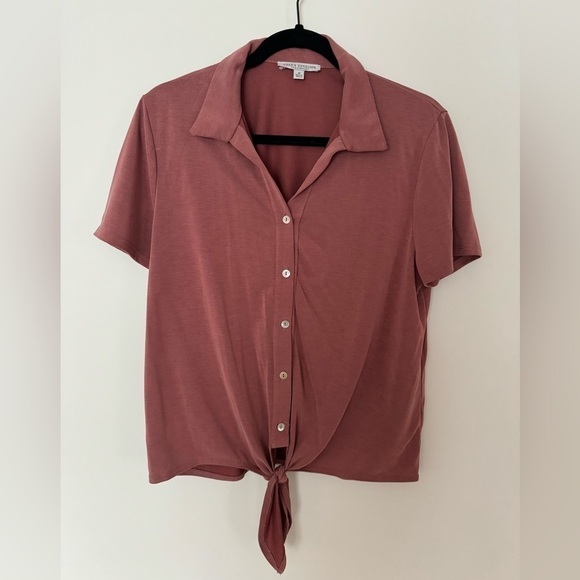 Green Envelope Tops - Button Down Tie Shirt